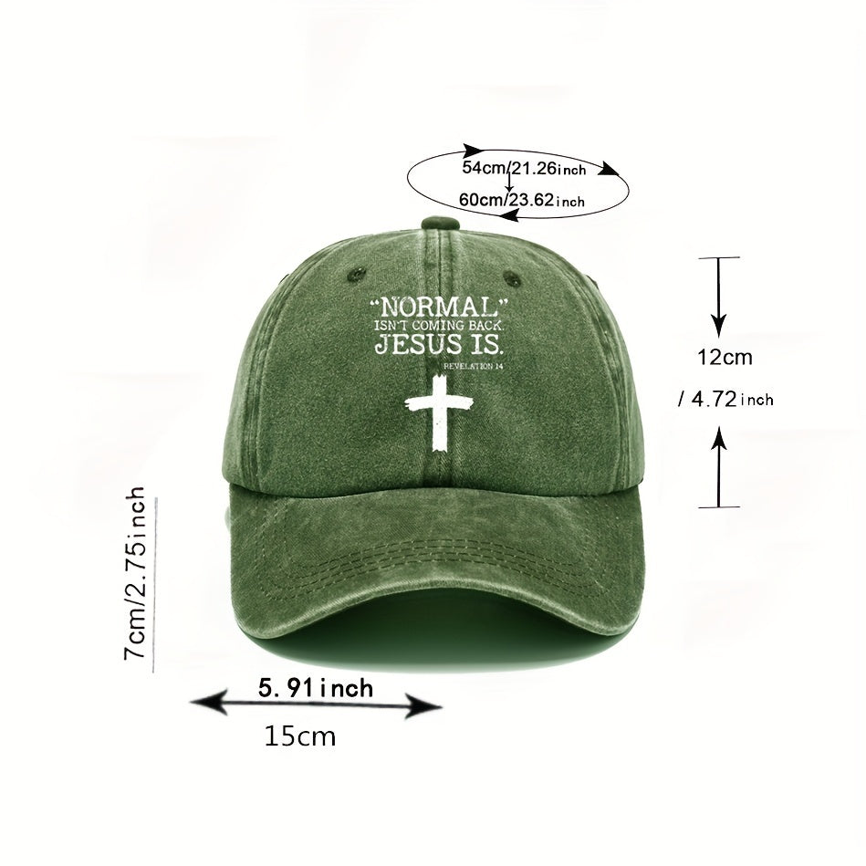 Cross Letter Print Baseball Cap Washed Distressed Dad Hats Solid Unisex Sun Hats