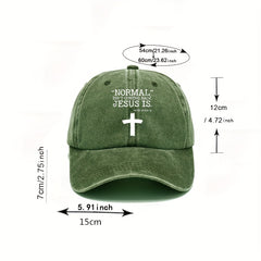 Cross Letter Print Baseball Cap Washed Distressed Dad Hats Solid Unisex Sun Hats