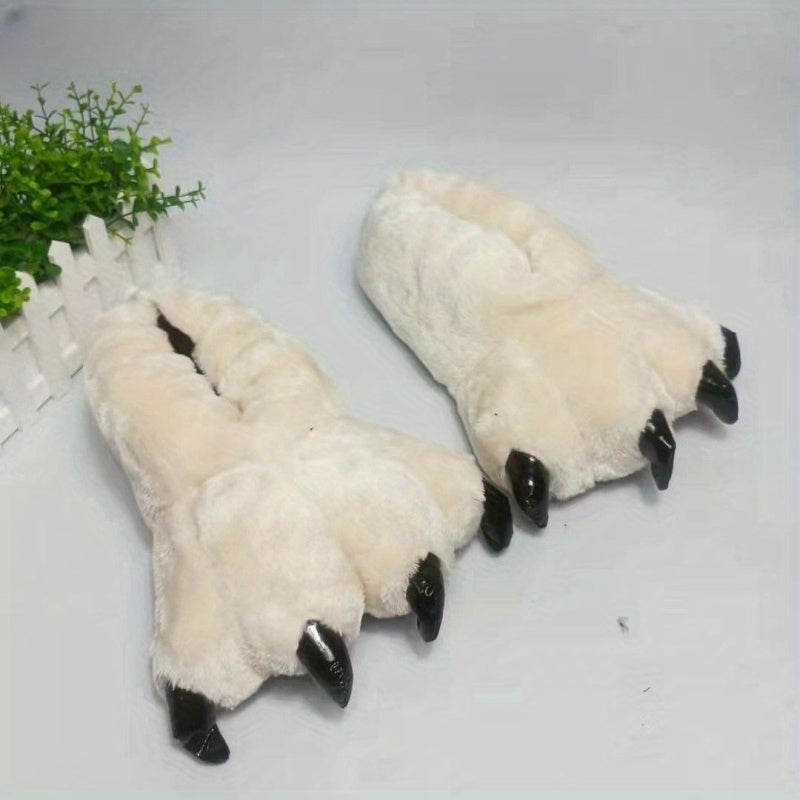 Cozy Plush House Slippers Funny Claw Shoes Men Women Winter Indoor