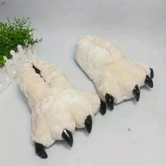 Cozy Plush House Slippers Funny Claw Shoes Men Women Winter Indoor