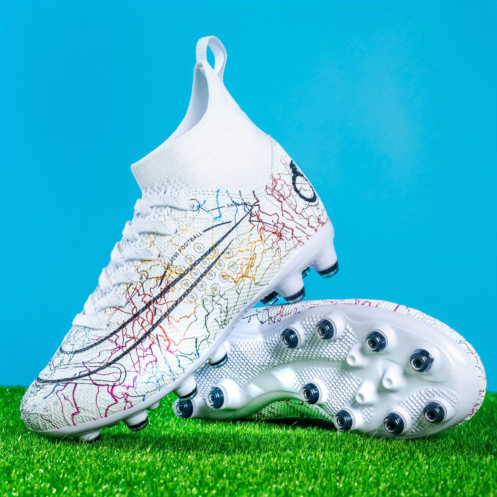 Spiked Soccer Shoes High Top Professional Outdoor Training Shoes