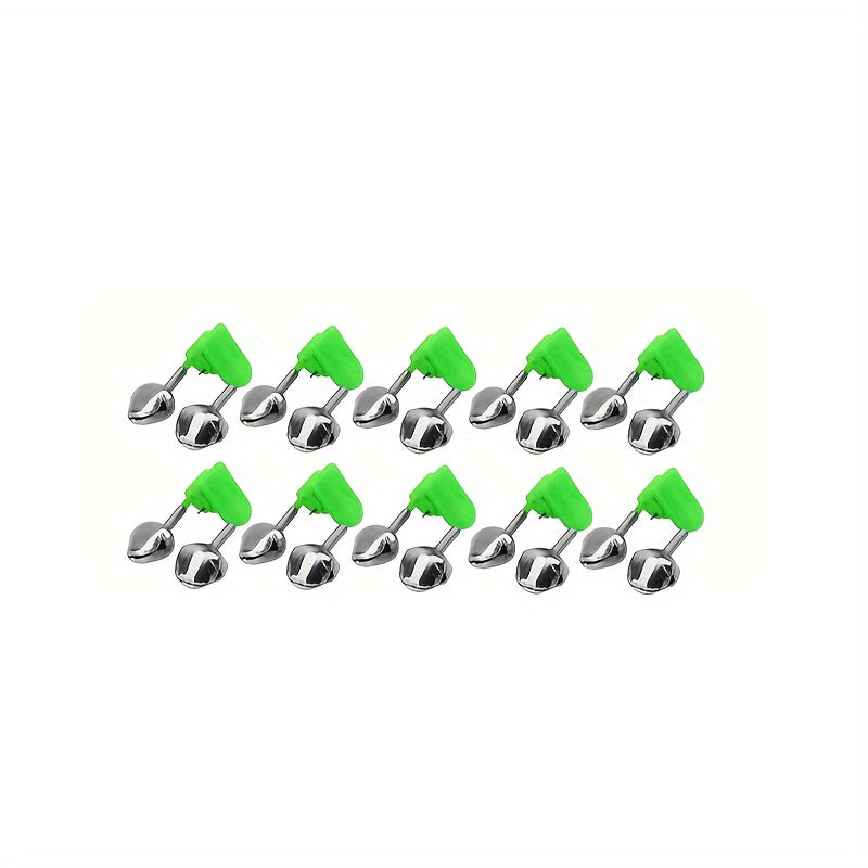 10pcs Fishing Pole Bite Indicators Twin Bells Bite Alarm