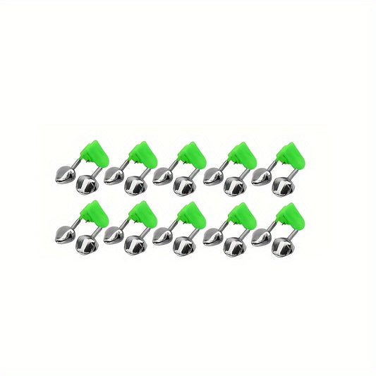 10pcs Fishing Pole Bite Indicators Twin Bells Bite Alarm
