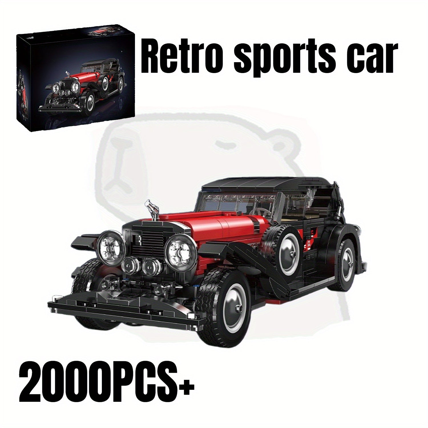 2000pcs Retro Sports Car Building Blocks Set High Detail Model Toy for Adults