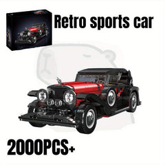 2000pcs Retro Sports Car Building Blocks Set High Detail Model Toy for Adults