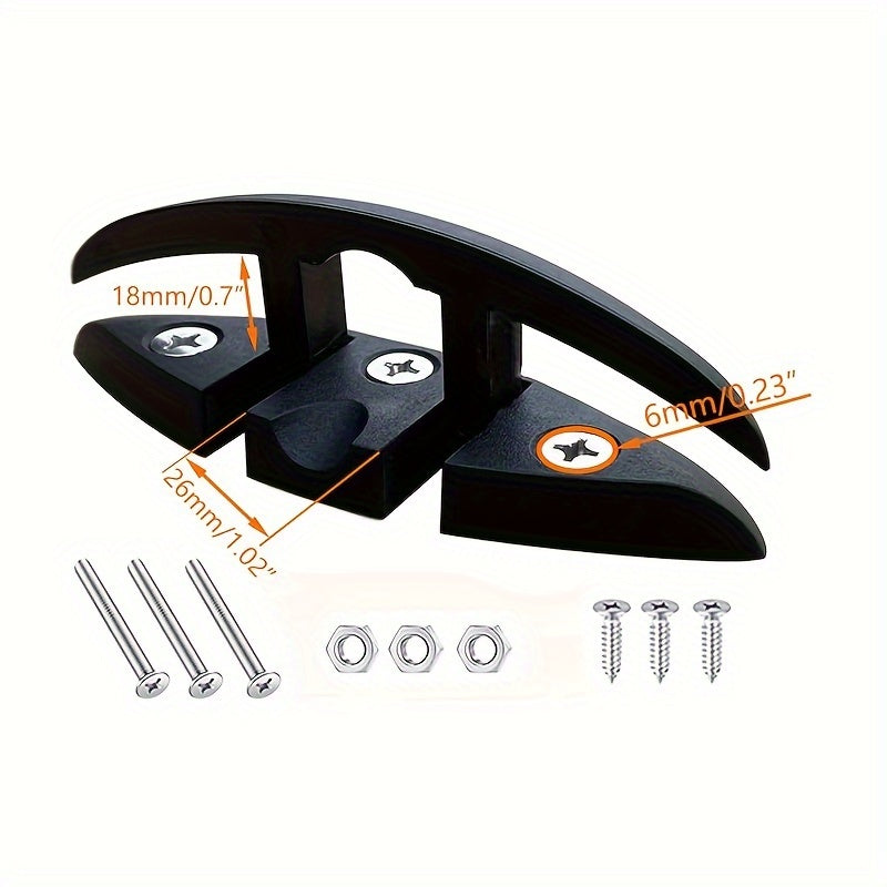 1pc 12 Folding Flip-up Dock Cleat Boat Marine Kayak Mooring Cleat
