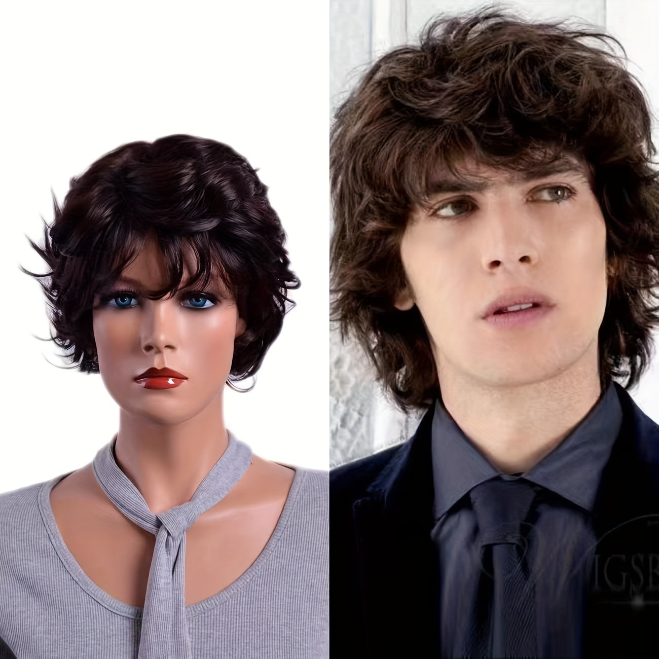 Short Curly Hair Unisex Synthetic Fiber