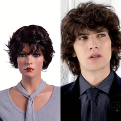 Short Curly Hair Unisex Synthetic Fiber