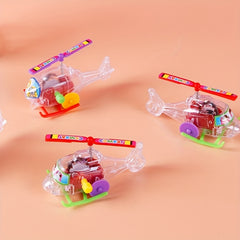 4pcs Mini Aircraft Plastic Helicopter Toy with Propeller Rotatable