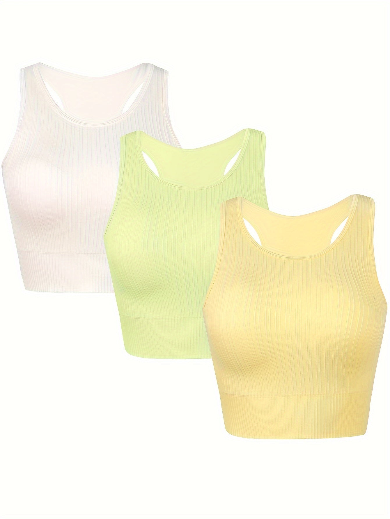 3pcs Sleeveless Sports Tank Top Women's Clothing