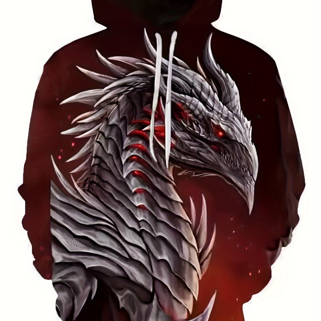 Devil Dragon Print Hoodie Men's Pullover Sweatshirt