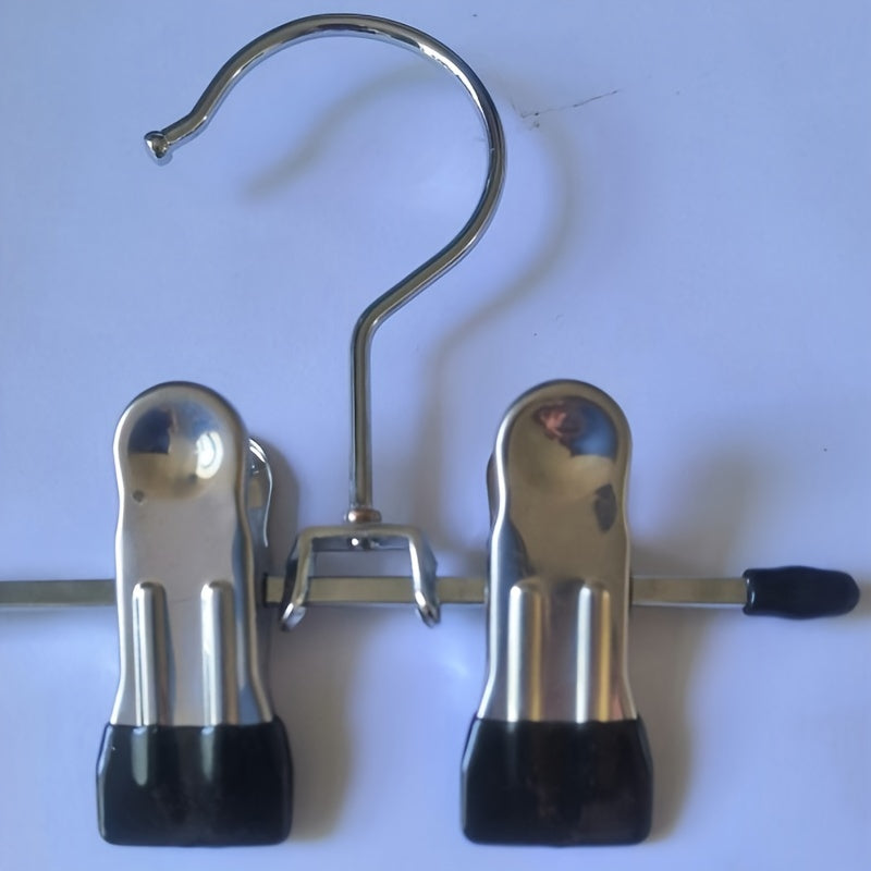 10pcs Stainless Steel Clothes Hangers w/ Adjustable Clips for Stores