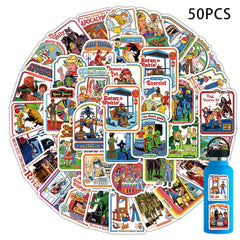 50pcs Literature and Art Book Piano Scrapbook Stickers