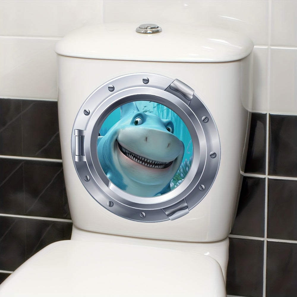 3D Diving Mirror Shark Toilet Sticker Self-adhesive Decal