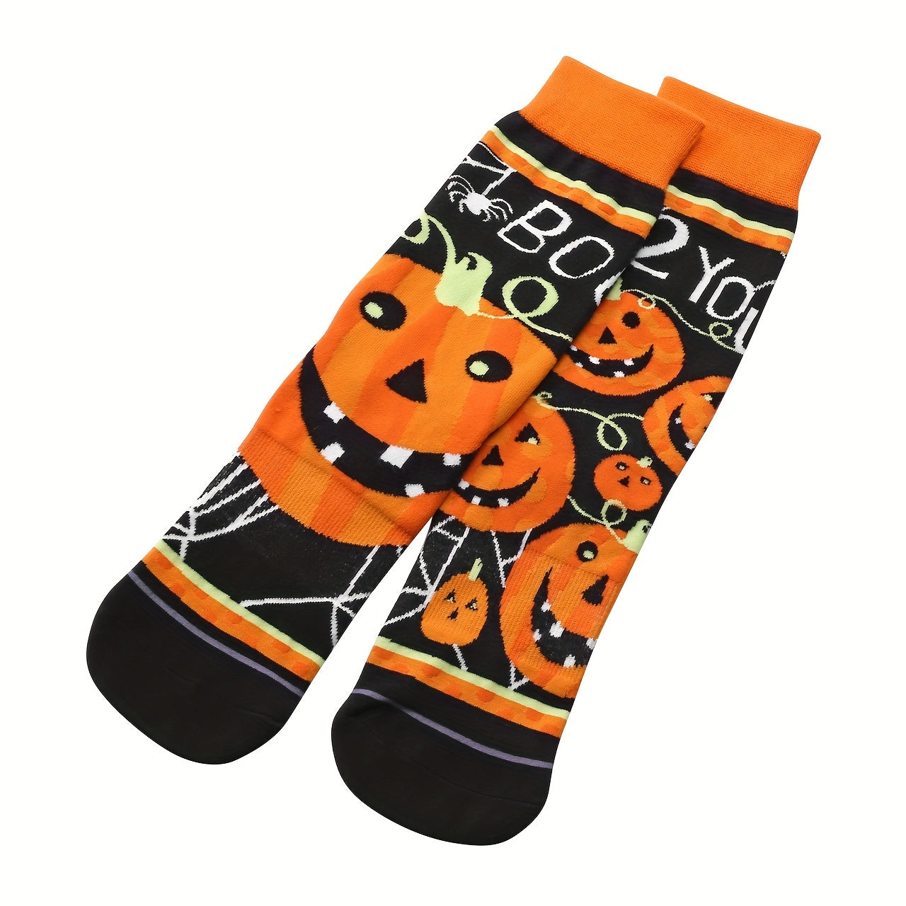 5 Pairs Cartoon Print Socks Comfy Halloween Mid Tube Socks Women's Stockings