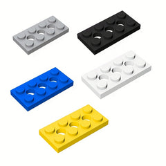 20pcs Low Brick 3709 2X4 w/ 3 Hole Plate Assembly Parts for Kids