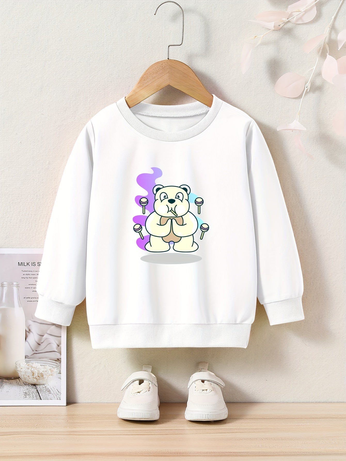 OERYUI Singing Bear Graphic Sweatshirt Kids Pullover Christmas Gift