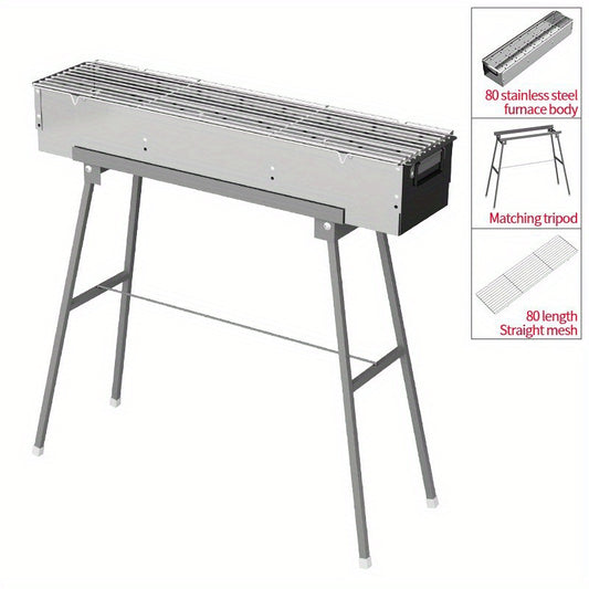 Portable Charcoal Grill 36x20 32 cm Outdoor Barbecue Skewers