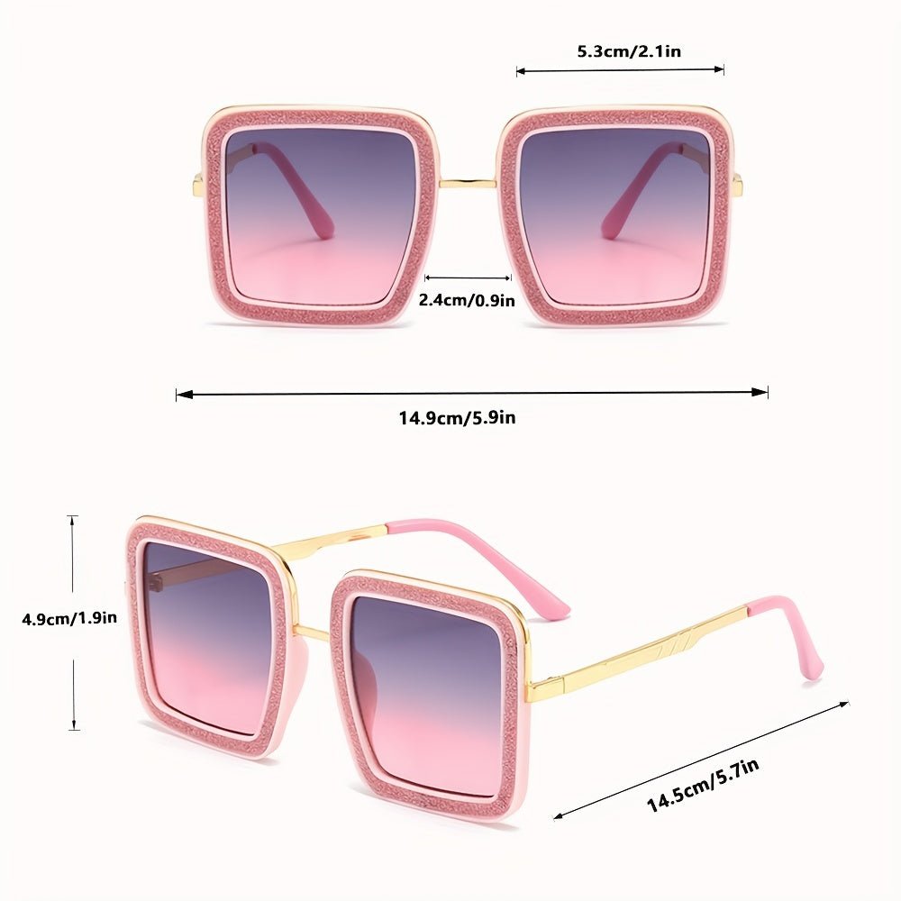 Oversized Square Frame Sunglasses Gradient Lens Wrap Around Eyewear