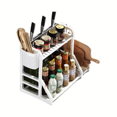 2 Layer Spice Rack Seasoning Holder Kitchen Utensil Storage Shelf