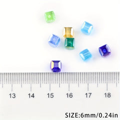 50pcs 6mm AB Plated Glass Crystal Beads DIY Jewelry Accessories