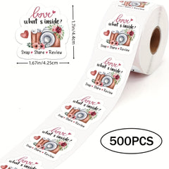 Retro Camera Thank You Sticker Label 500 Sheets