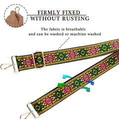 Retro Print Bag Strap Wide Shoulder & Crossbody Replacement DIY