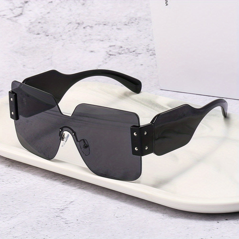 Rimless Gradient Square UV Sunglasses Women's Glasses