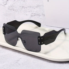 Rimless Gradient Square UV Sunglasses Women's Glasses
