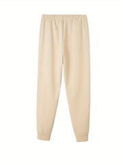 Christmas Casual Pants Women's Plus Letter Print Fleece Liner Elastic