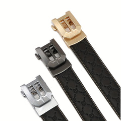 Men's Leather Cowhide Belt B Letter Buckle Adjustable Belt