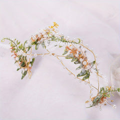 Faux Pearl Flower Leaf Headband Hairband Tiara Wedding Bridal Hair Accessories