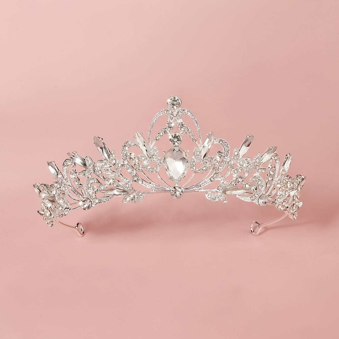 Silver Rhinestone Princess Tiara for Girls