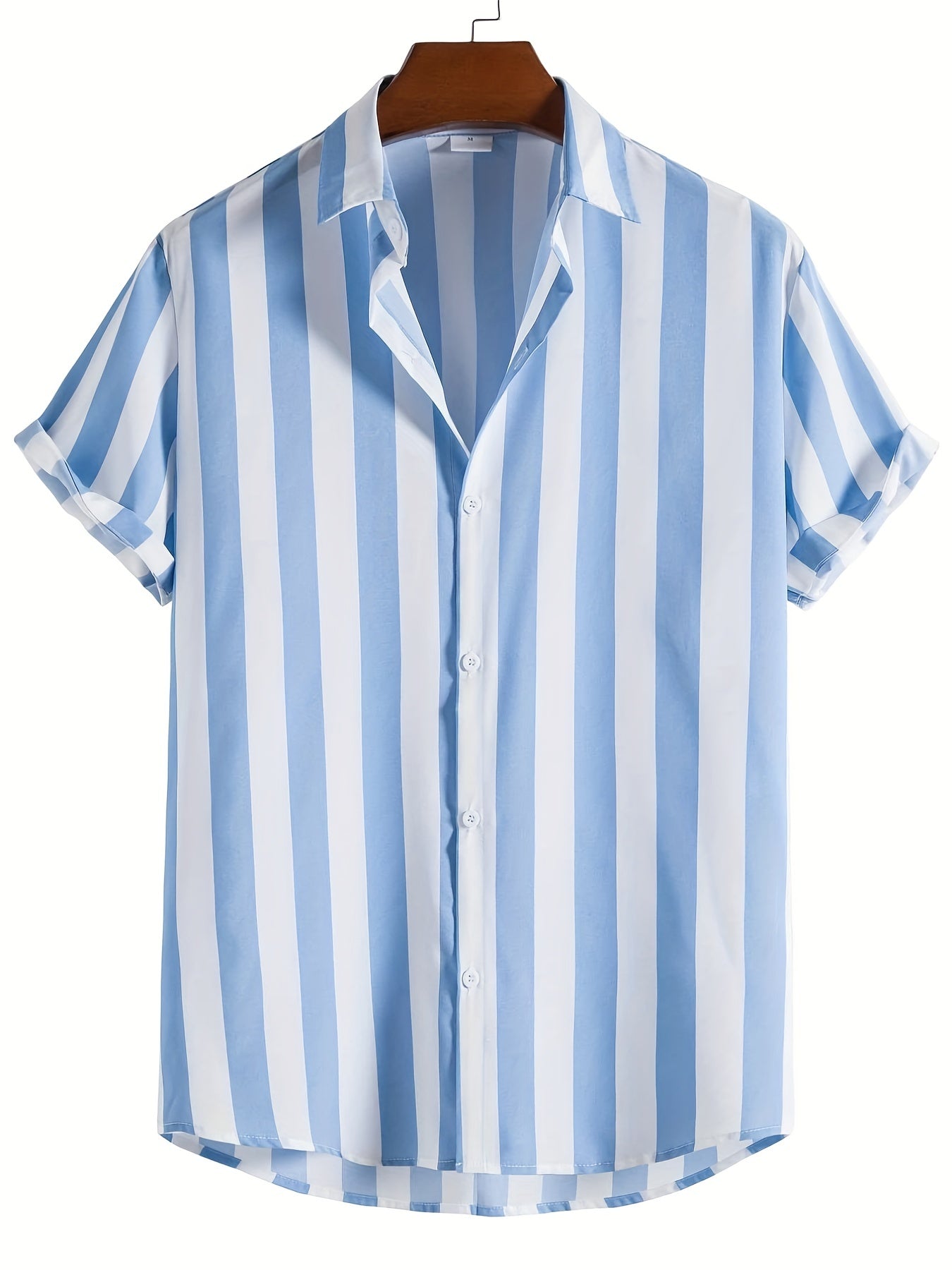 Stripe Print Casual Short Sleeve Shirt for Men