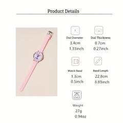 Pink Unicorn Watch And 3pcs Bracelet Set - DIY Random Design