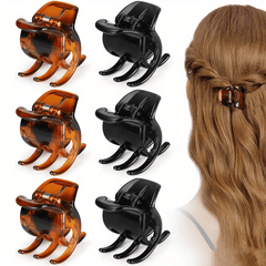 6pcs Solid Hair Claw Clip Boho Non Slip Hair Styling Accessory