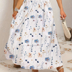 Casual Floral Maxi A-line Skirt