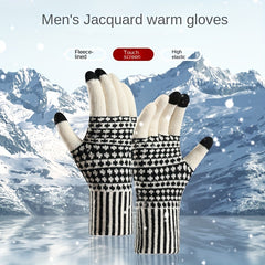 Winter Touch Screen Thickened Knitted Gloves For Men