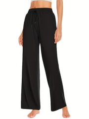 Elastic Waist Yoga Pants Loose Fit High Stretch Sporty Pants