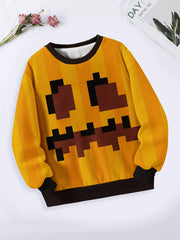 Creative Pattern Graphic Crew Neck Sweatshirt Long Sleeve Sports Gift