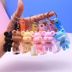 6pcs Multicolor 3D Bear Key Chain for Backpack