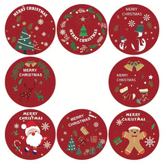 Christmas Cartoon Stickers Roll - Happy Holiday Decorations