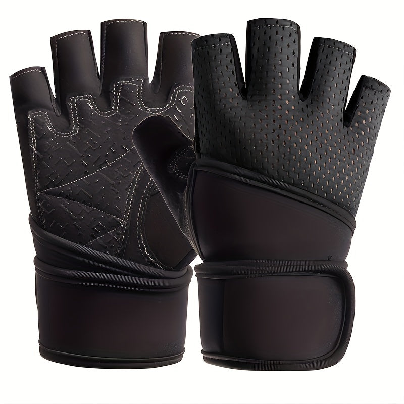 Breathable Half Finger Fitness Gloves with Wrist Support Anti Slip