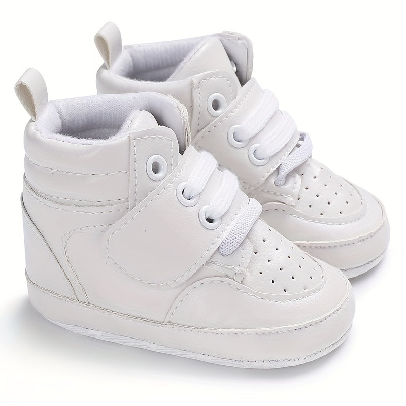 Baby Boys High Top Sneakers Hook & Loop Fastener Toddlers Outdoor Walking Shoes