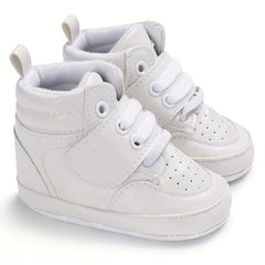 Baby Boys High Top Sneakers Hook & Loop Fastener Toddlers Outdoor Walking Shoes