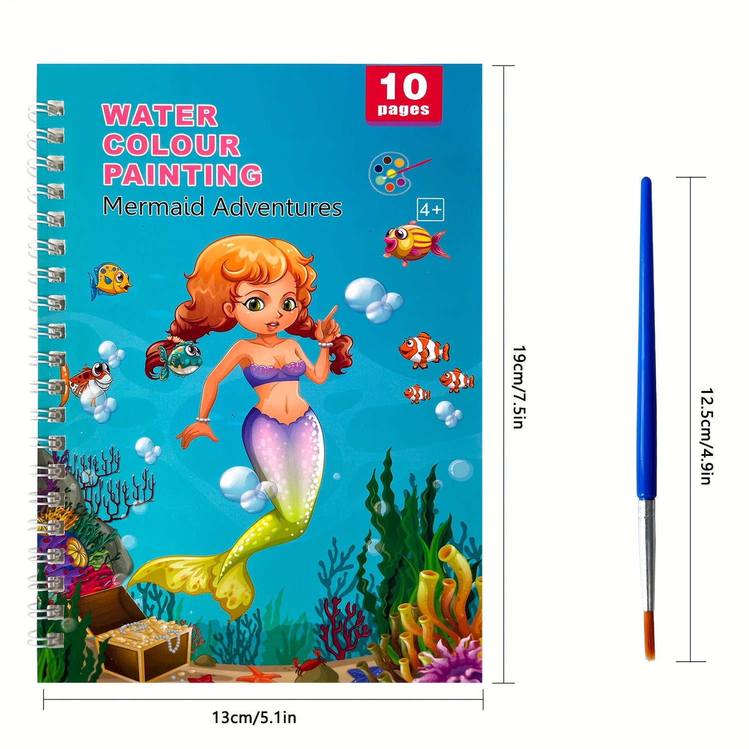 Kids Watercolor Coloring Book Set with Paints and Pens