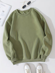Women's Solid Crew Neck Sweatshirt for Fall & Winter