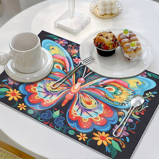 Butterfly Placemat Diamond Painting Kit Colorful DIY Handcrafted