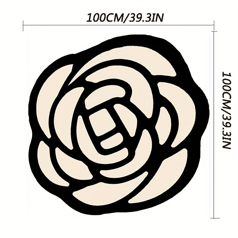 Art Flower Pattern Floor Mat Thick Cashmere Bedside Carpet