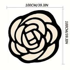 Art Flower Pattern Floor Mat Thick Cashmere Bedside Carpet